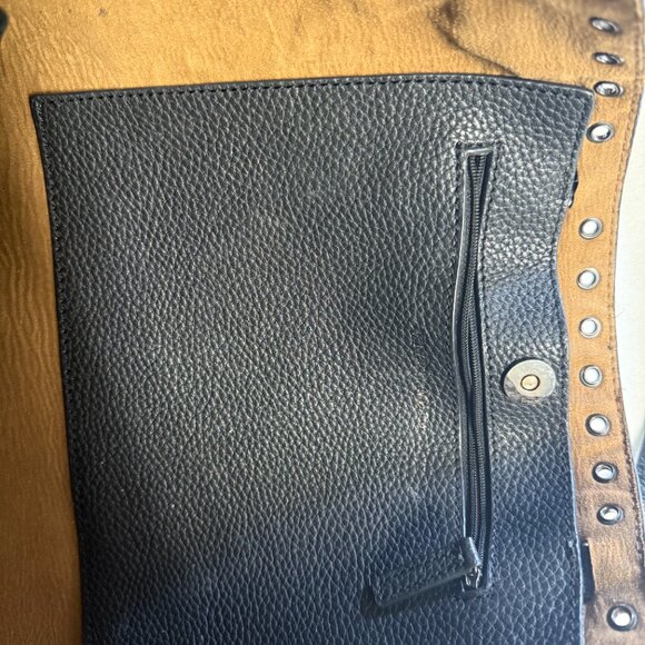 VINCE CAMUTO Areli Noir Stud Trim Leather Tote Bag - Picture 9 of 13